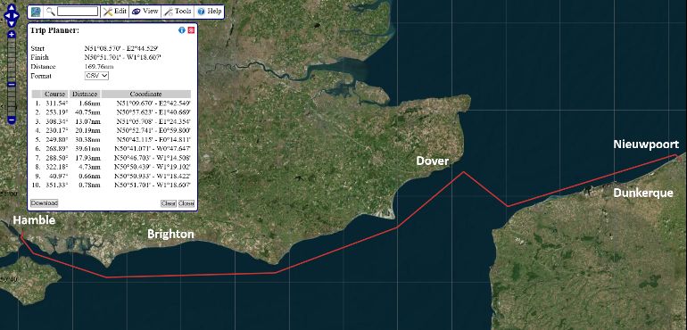 Navigation Non-stop Hamble-Nieuwpoort le 5-7 août